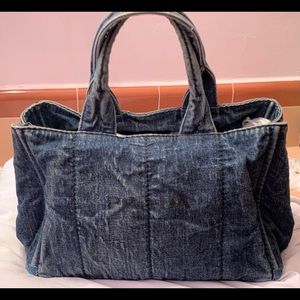 Prada Canapa Denim Tote